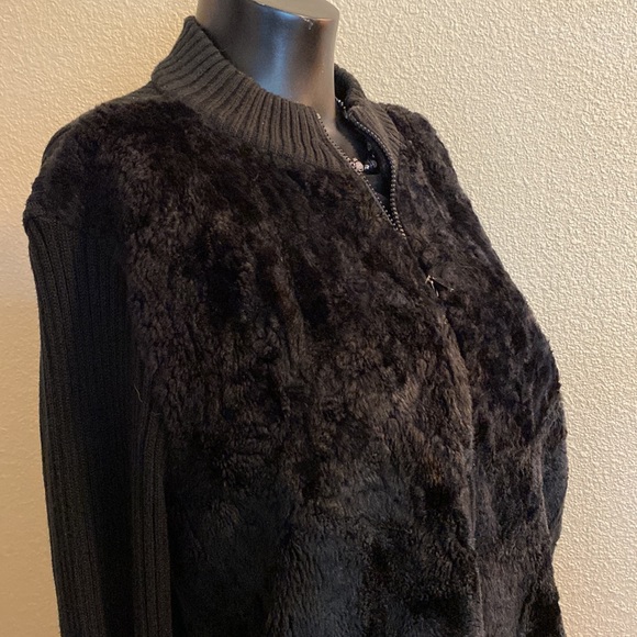 Kathie Lee Collection Black Faux Fur Sweater - Picture 3 of 9